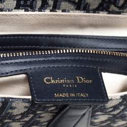 Pre Owned Dior Blue Diorissimo Canvas and Leather Saddle Bag