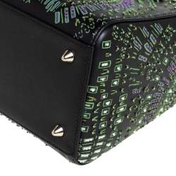 مملوكة مسبقًا Dior Black Animal Embroidered Leather Medium Lady Dior Shoulder Bag
