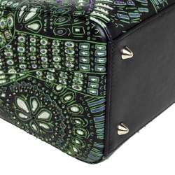 مملوكة مسبقًا Dior Black Animal Embroidered Leather Medium Lady Dior Shoulder Bag