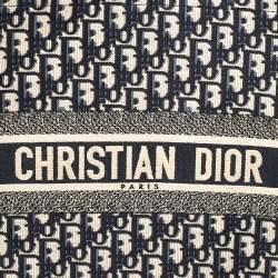 Pre Owned Dior Blue Oblique Canvas Book Tote