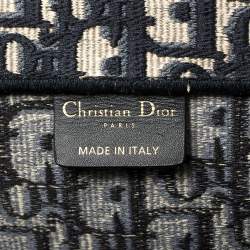 Pre Owned Dior Blue Oblique Canvas Book Tote