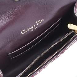 Pre Owned Dior Burgundy Oblique Canvas and Leather Saddle Belt Bag