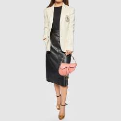 Pre Owned Dior Pink Leather Saddle Shoulder Bag