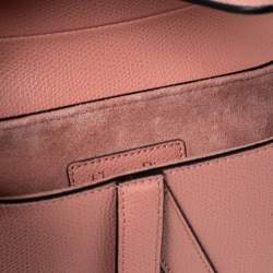 Pre Owned Dior Pink Leather Saddle Shoulder Bag