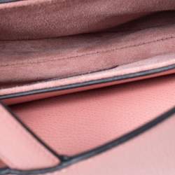 Pre Owned Dior Pink Leather Saddle Shoulder Bag