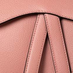 Pre Owned Dior Pink Leather Saddle Shoulder Bag