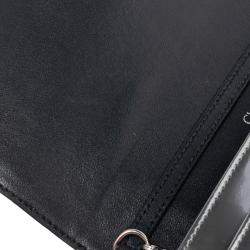 Pre Owned Dior Metallic Silver Micro Cannage Leather Diorama Wallet on Chain Clutch Bag