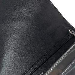 Pre Owned Dior Metallic Silver Micro Cannage Leather Diorama Wallet on Chain Clutch Bag