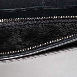 Pre Owned Dior Metallic Silver Micro Cannage Leather Diorama Wallet on Chain Clutch Bag