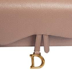 Pre Owned Dior Beige Leather Saddle Belt Bag