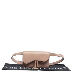 Pre Owned Dior Beige Leather Saddle Belt Bag