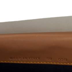 Pre Owned Dior Navy Blue Denim Saddle Trifold Continental Wallet