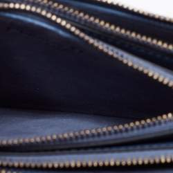Pre Owned Dior Blue Leather Saddle Triple Zip Crossbody Bag