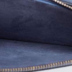 Pre Owned Dior Blue Leather Saddle Triple Zip Crossbody Bag