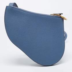 Pre Owned Dior Blue Leather Saddle Triple Zip Crossbody Bag