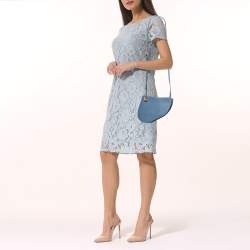 Pre Owned Dior Blue Leather Saddle Triple Zip Crossbody Bag