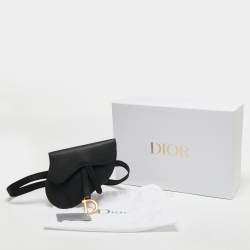 Pre Owned Dior Black Leather Saddle Belt Bag
