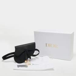 Dior Black Leather Saddle Belt Bag