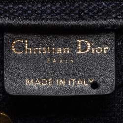 Pre Owned Dior Navy Blue Canvas Camouflage Embroidered Saddle Bag