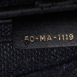 Pre Owned Dior Navy Blue Canvas Camouflage Embroidered Saddle Bag