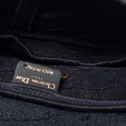 Pre Owned Dior Navy Blue Canvas Camouflage Embroidered Saddle Bag