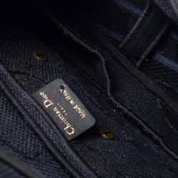 Pre Owned Dior Navy Blue Canvas Camouflage Embroidered Saddle Bag
