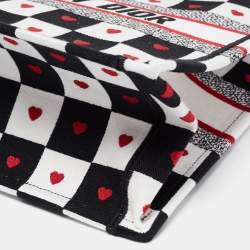 مملوكة مسبقًا Dior Multicolor DiorAmour D-Chess Embroidered Canvas Medium Book Tote