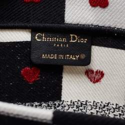 مملوكة مسبقًا Dior Multicolor DiorAmour D-Chess Embroidered Canvas Medium Book Tote
