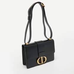 Pre Owned Dior Black Leather 30 Montaigne Shoulder Bag