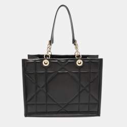 Dior Black Archicannage Leather Medium Essential Tote
