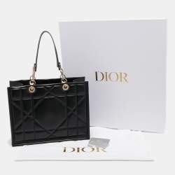 Dior Black Archicannage Leather Medium Essential Tote