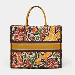 Pre Owned Dior Multicolor Paisley Embroidered Canvas Large Book Tote 