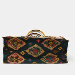 Pre Owned Dior Multicolor Paisley Embroidered Canvas Large Book Tote 