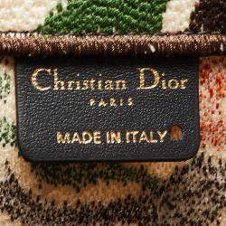 Pre Owned Dior Multicolor Paisley Embroidered Canvas Large Book Tote 