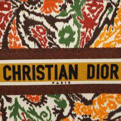 Pre Owned Dior Multicolor Paisley Embroidered Canvas Large Book Tote 