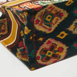 Pre Owned Dior Multicolor Paisley Embroidered Canvas Large Book Tote 