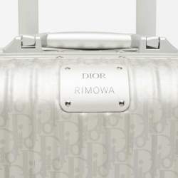Dior X Rimowa Grey Oblique Aluminum 4 Wheel Cabin Suitcase