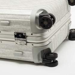Dior X Rimowa Grey Oblique Aluminum 4 Wheel Cabin Suitcase