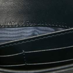 Pre Owned Dior Navy Blue Oblique Canvas and Leather Saddle Wallet On Chain