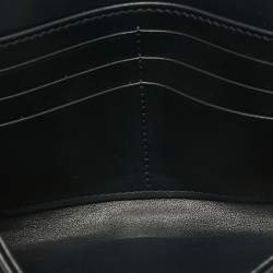 Pre Owned Dior Navy Blue Oblique Canvas and Leather Saddle Wallet On Chain