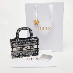 Dior Blue De Jouy Embroidery Canvas Mini Book Tote 