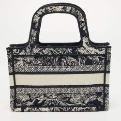 Dior Blue De Jouy Embroidery Canvas Mini Book Tote 