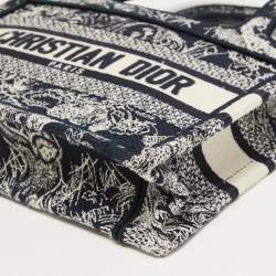 Dior Blue De Jouy Embroidery Canvas Mini Book Tote 