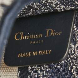 Dior Blue De Jouy Embroidery Canvas Mini Book Tote 