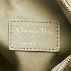 Pre Owned Dior Sage Green Macrocannage Leather Small Diortravel Nomad Pouch