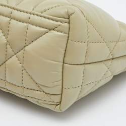 Pre Owned Dior Sage Green Macrocannage Leather Small Diortravel Nomad Pouch