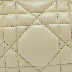 Pre Owned Dior Sage Green Macrocannage Leather Small Diortravel Nomad Pouch
