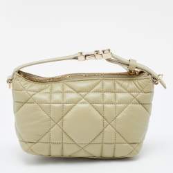 Pre Owned Dior Sage Green Macrocannage Leather Small Diortravel Nomad Pouch