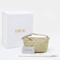 Pre Owned Dior Sage Green Macrocannage Leather Small Diortravel Nomad Pouch