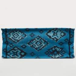 Pre Owned Dior Navy Blue/White Palms Embroidered Canvas Large Book Tote 